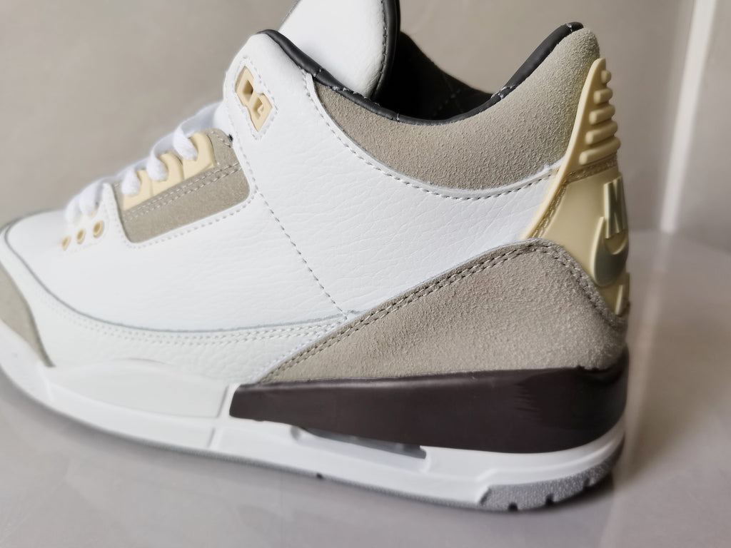 Air Jordan 3 Retro SP Sneakers in Sail and Grey