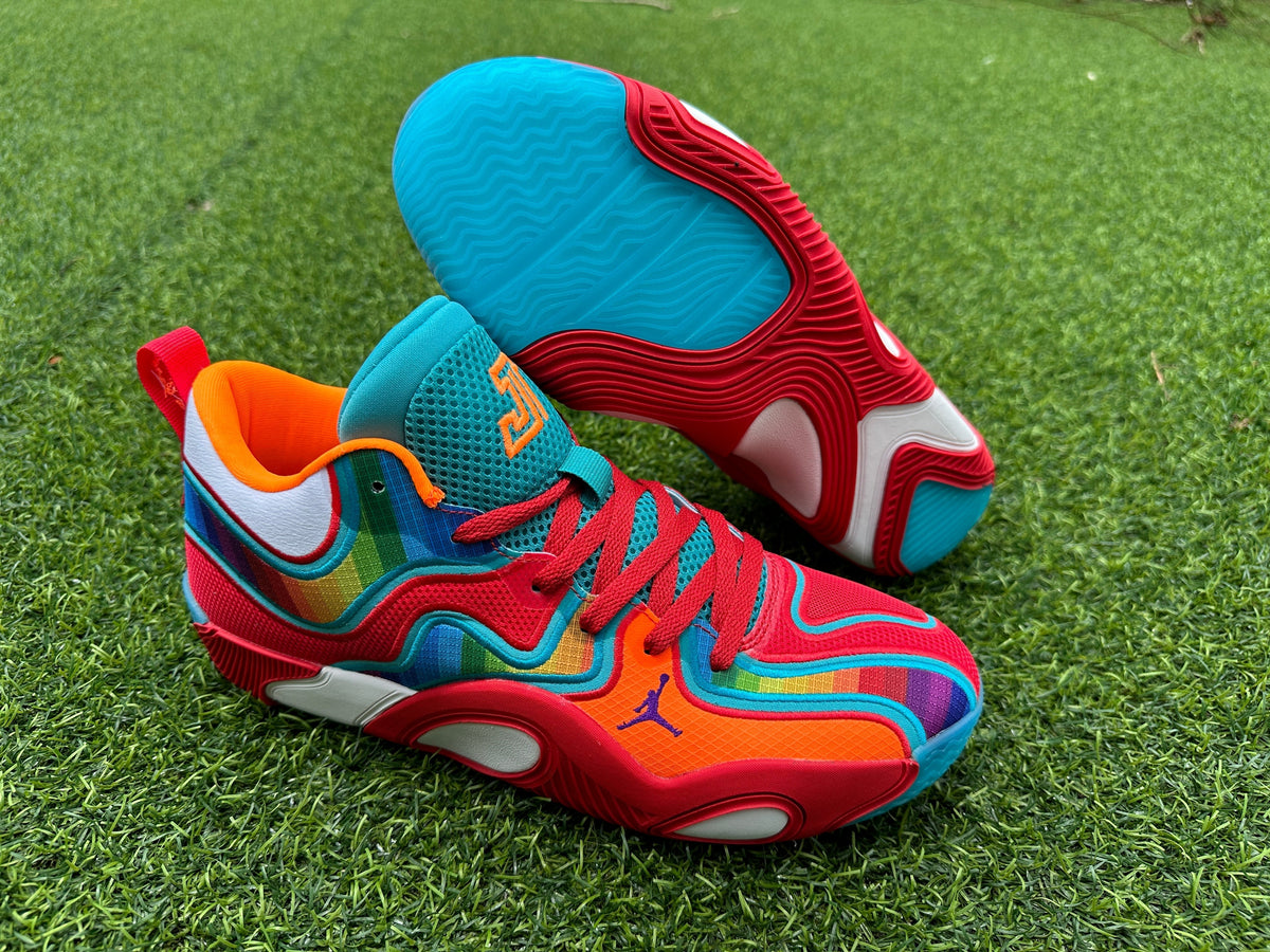 Jordan 680-5 Blue Red Multicolor Basketball Shoes