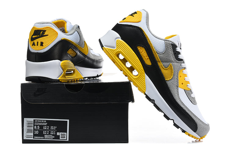 Nike Air Max 90 Sneakers in White, Grey, Black and Yellow