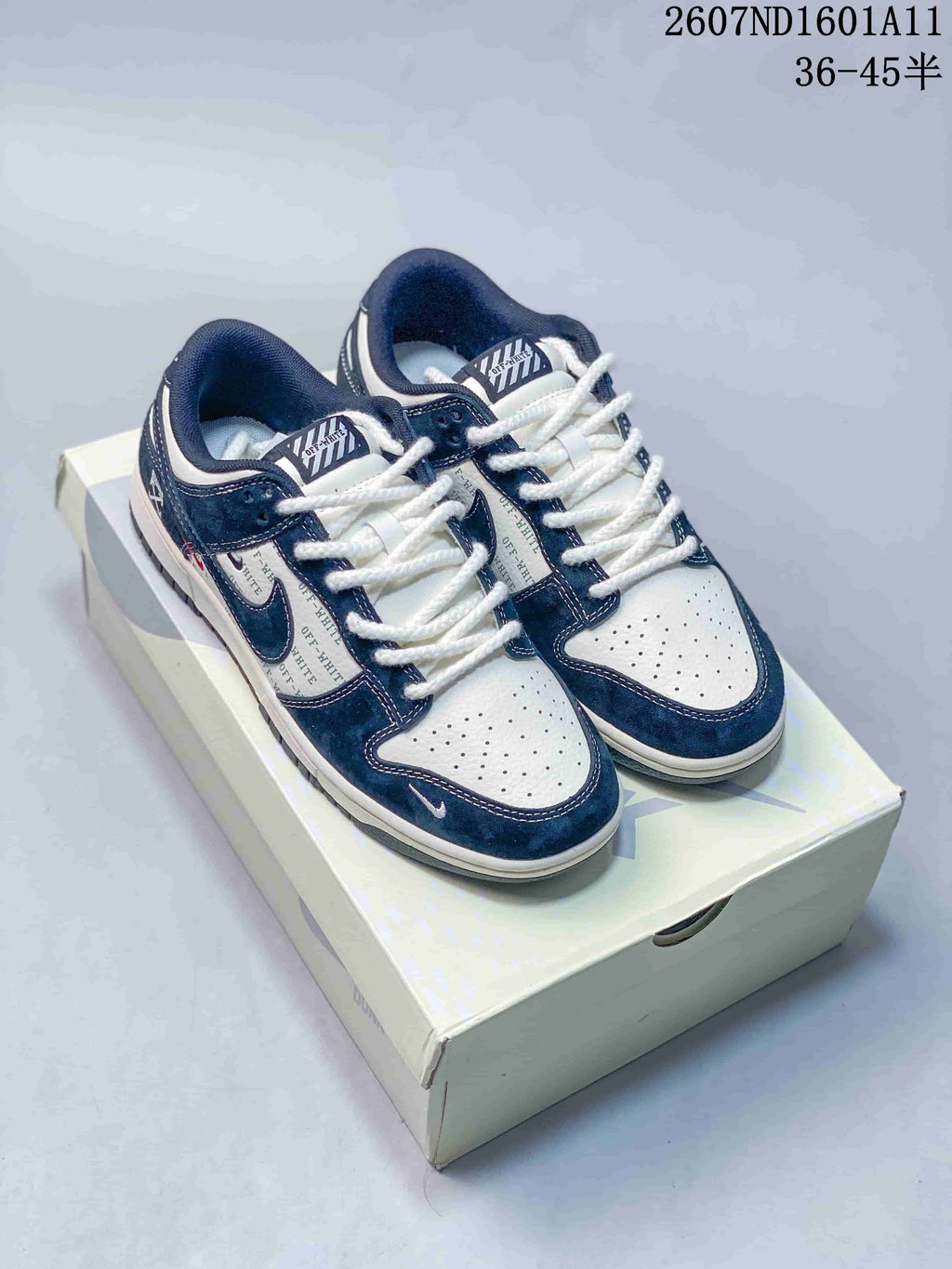 Nike SB Dunk Low Off-White Navy White Sneakers 2607ND1601A11