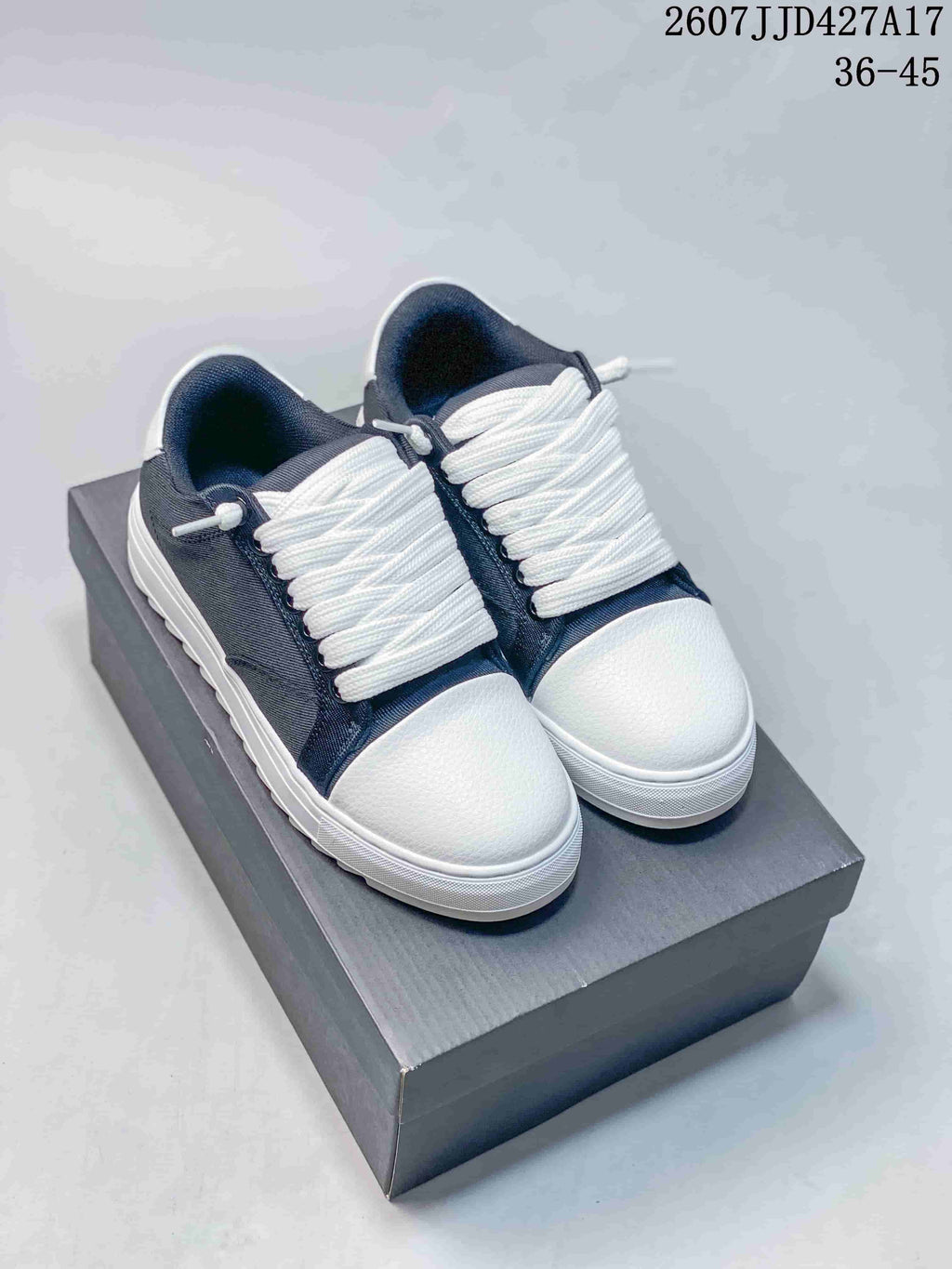 NUMERIS Denim Casual Sneakers Navy and White 07JJD427A1