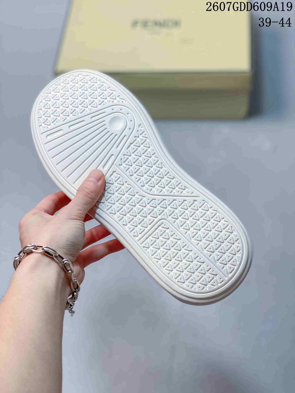 Fendi Navy and White Slip-On Sneakers