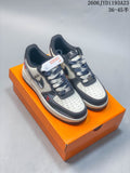 Nike Air Force 1 Low Custom Sneakers, Cream and Charcoal