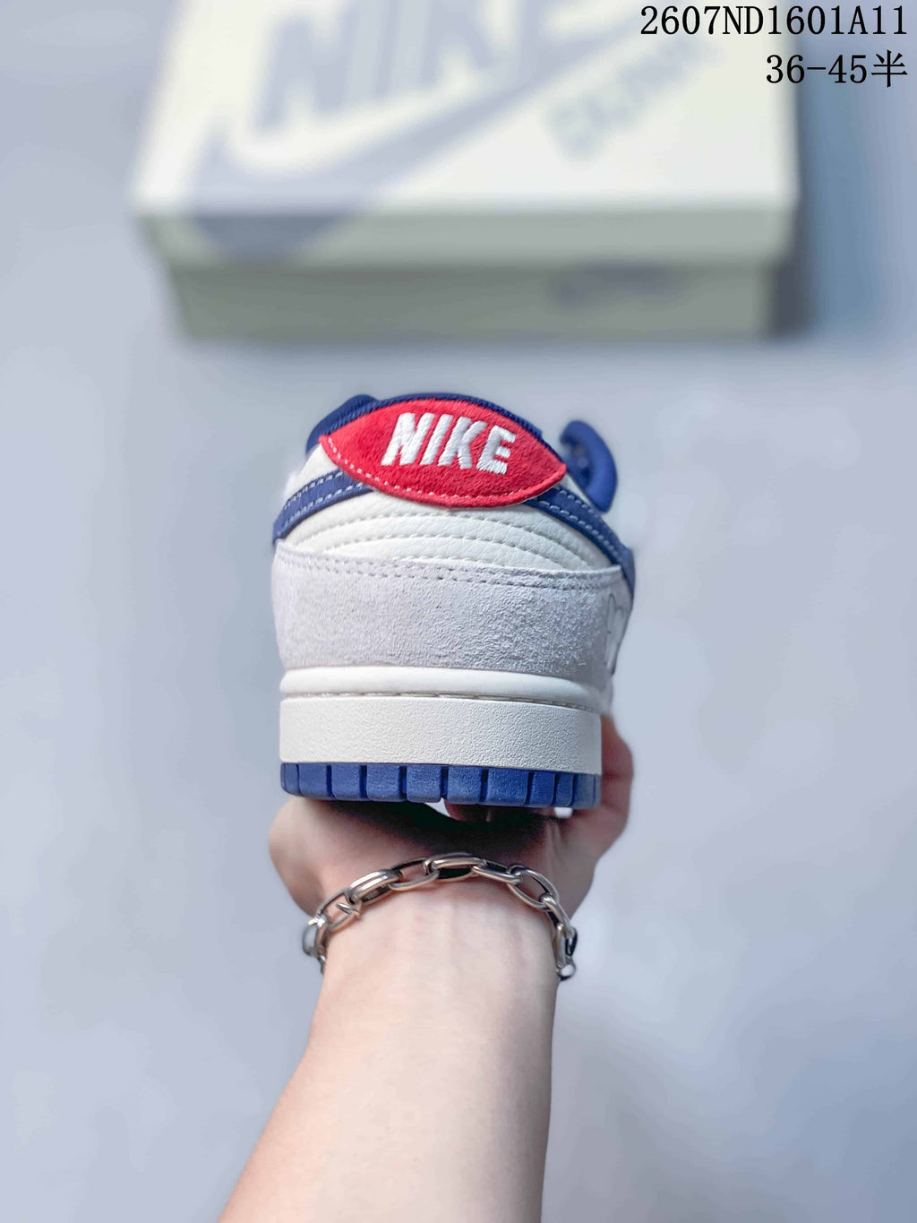 Nike SB Dunk Low White and Blue Sneakers 2607ND1601A11