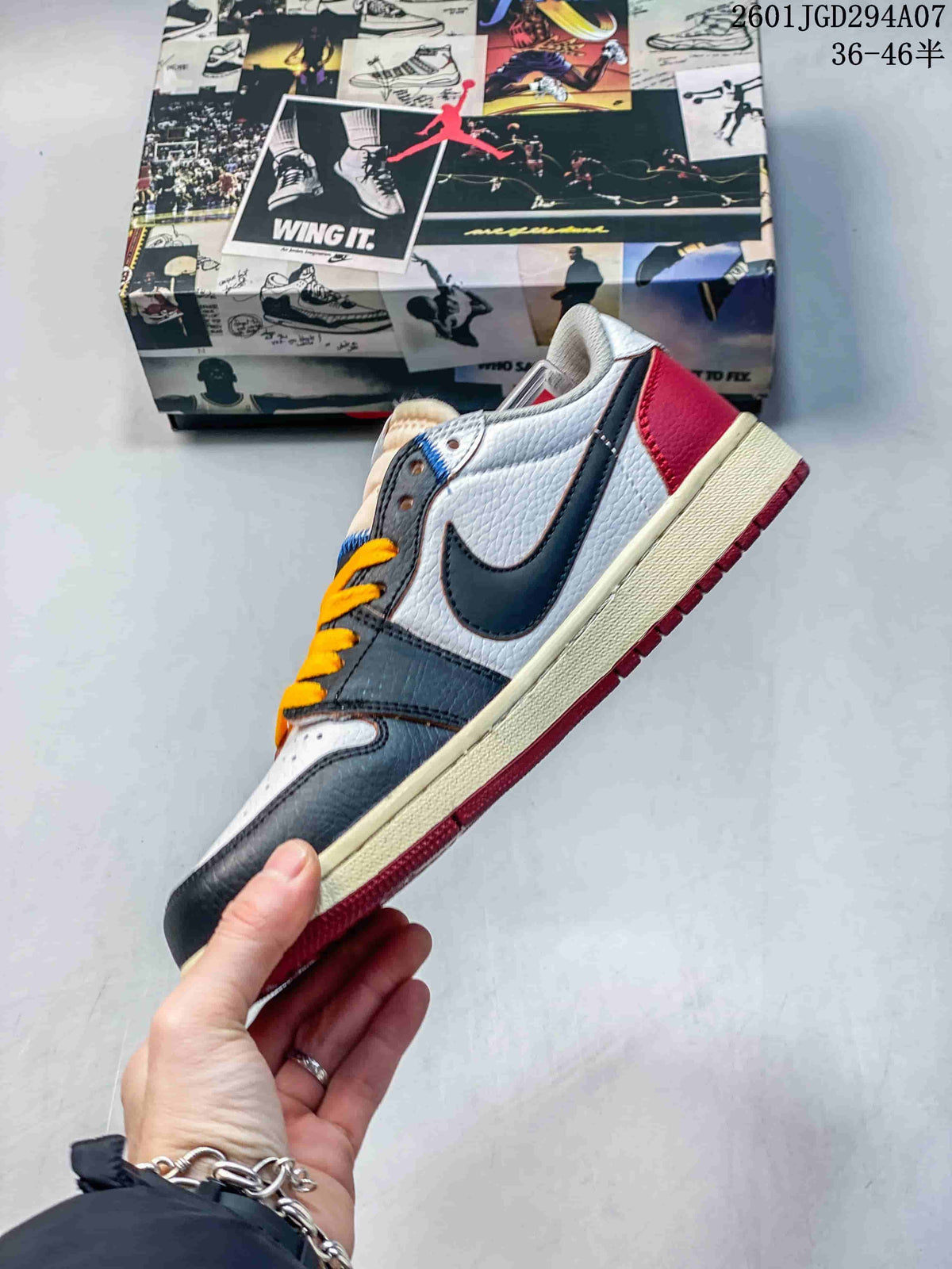 Nike Air Jordan 1 Retro Low OG White Black Red Sneakers HV8566