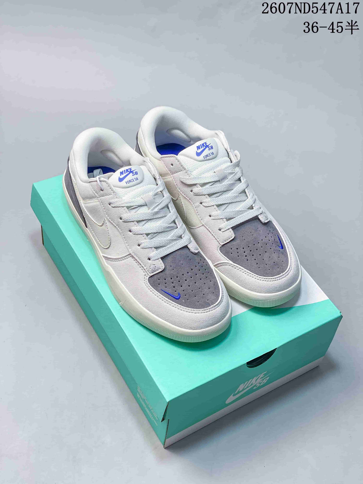 Nike SB Force 58 White Grey Blue Sneakers