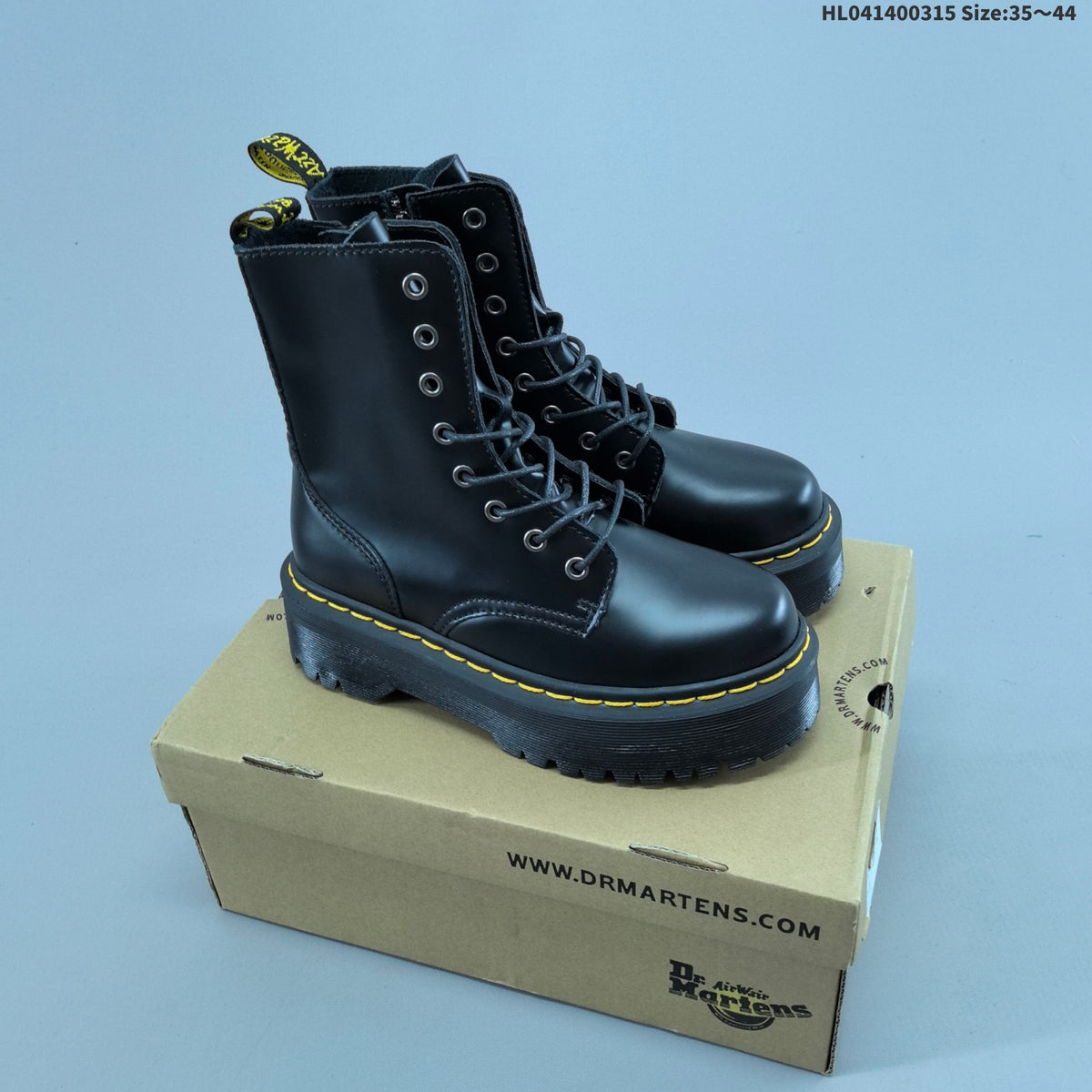 Dr. Martens Black Platform Lace-Up Ankle Boots