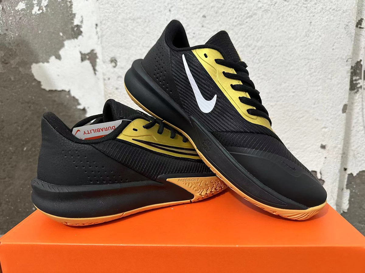 Nike Precision 7 Basketball Shoes Black Gold