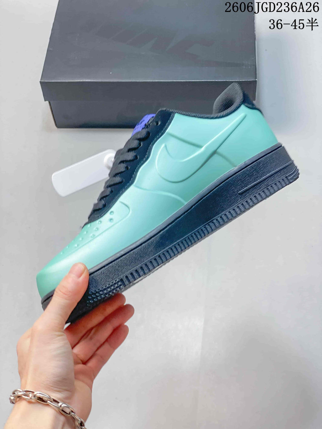 Nike Air Force 1 '07 Low Sneakers in Mint Green and Navy
