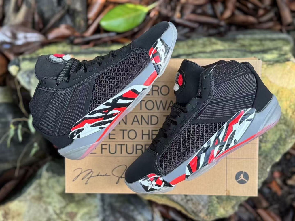Jordan XXXVIII Playoffs 23 Black Red Basketball Shoes