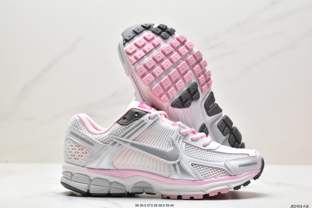 Nike Air Zoom Vomero 5 Sneakers in White, Pink and Grey