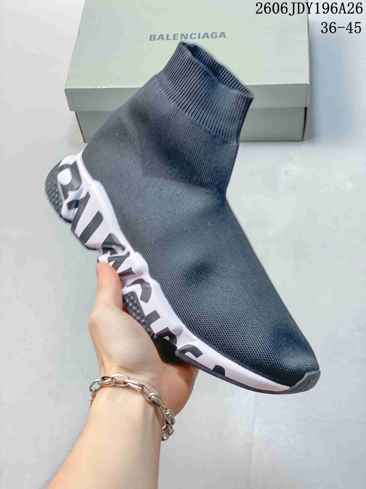 Balenciaga Sock-Style Sneakers Dark Gray 2606JDY196A26