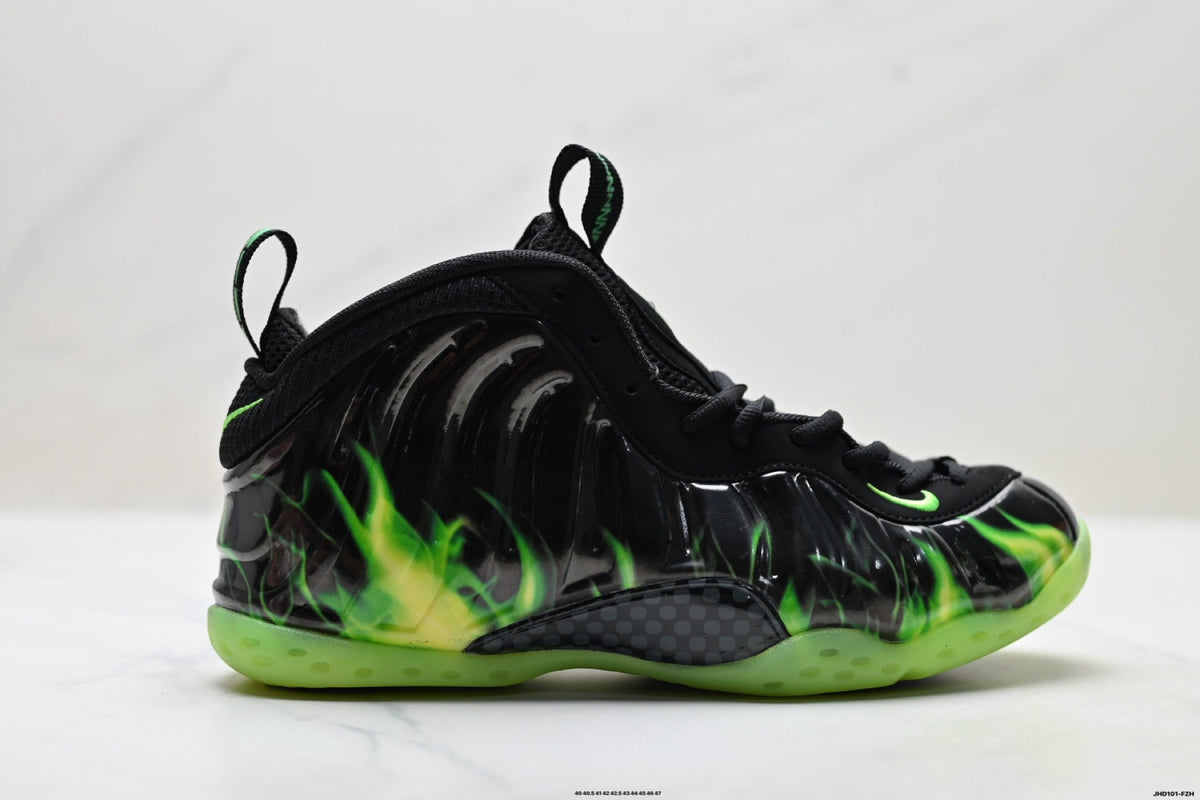 Nike Air Foamposite Huarache Black Green Basketball Sneakers