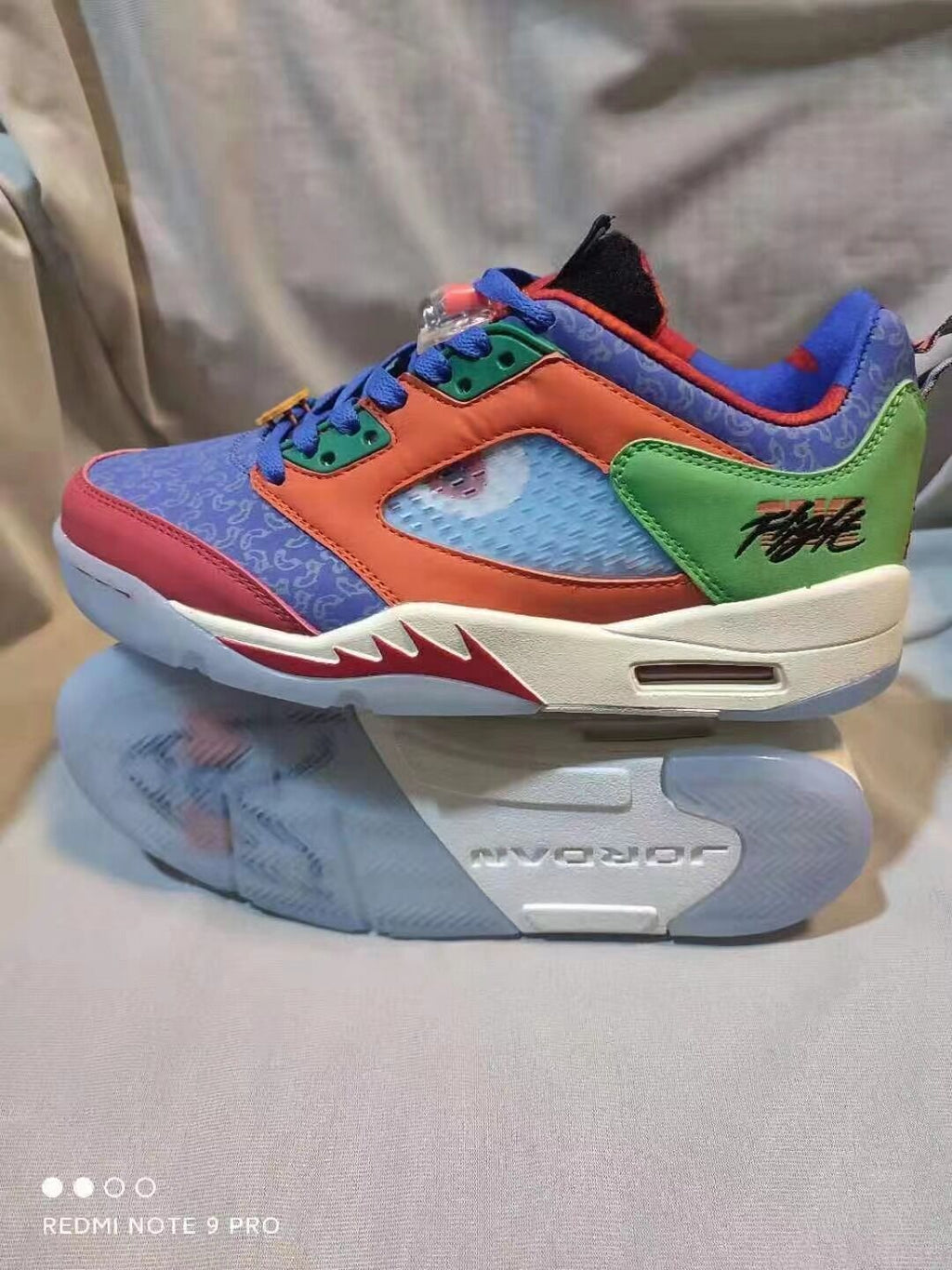 Jordan 5 Freestyle Sneakers in Blue, Orange and Green