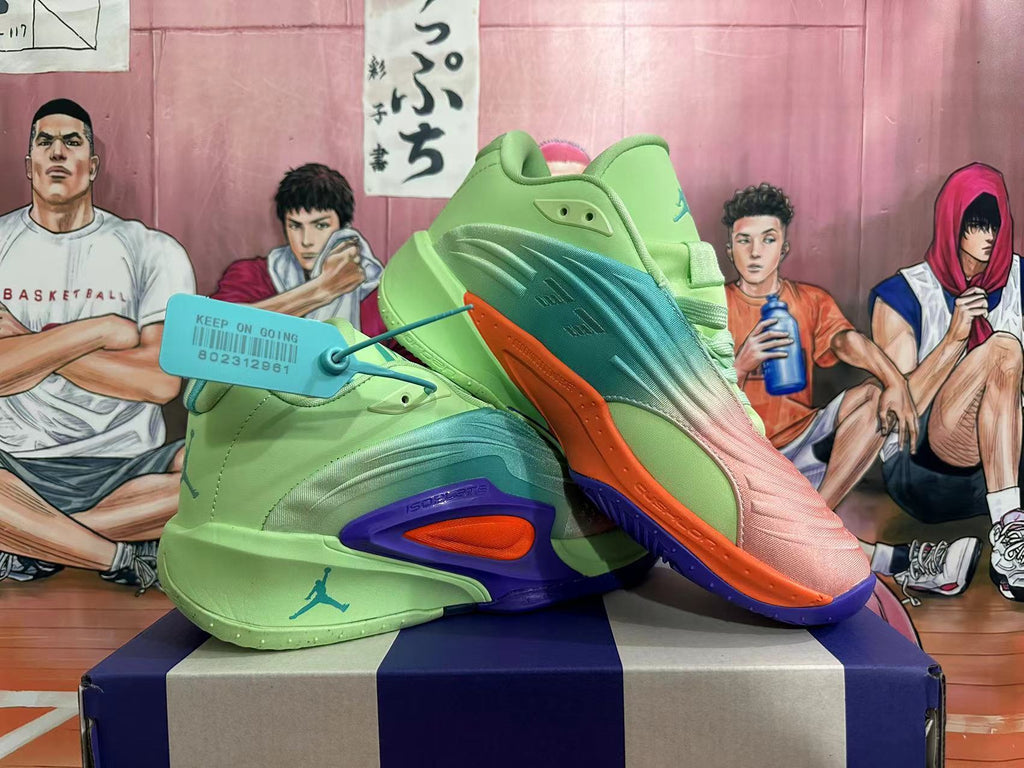 Jordan Luka 1 Basketball Shoes in Green, Pink and Purple