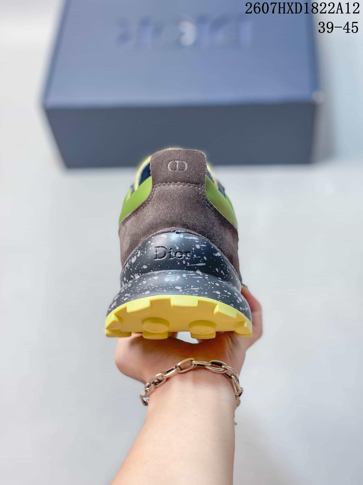 Dior Squash Sneakers Green and Brown 2607HXD1822A12
