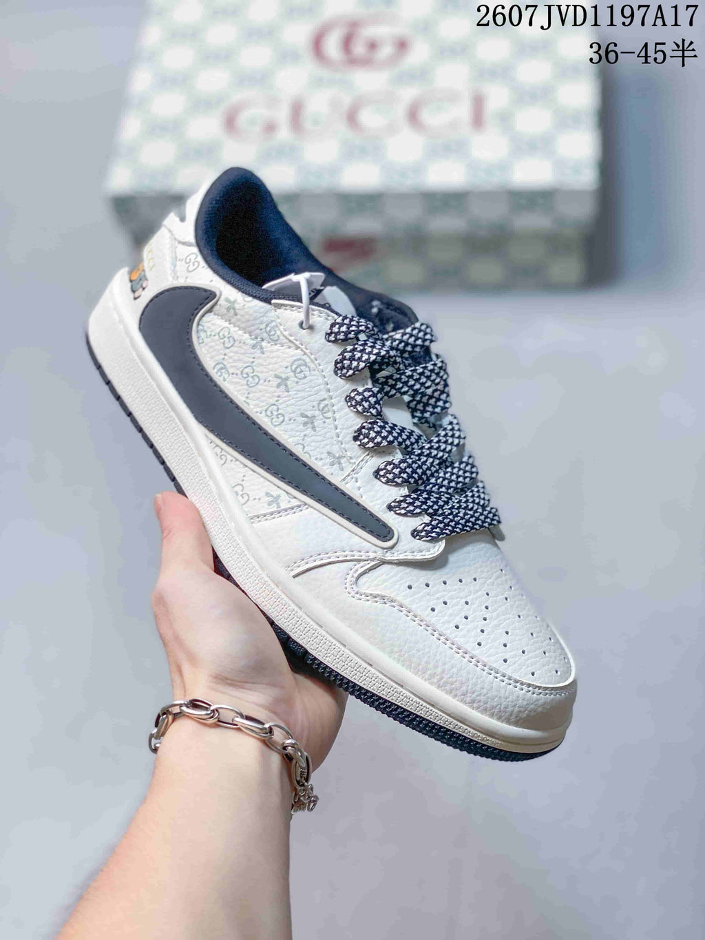 Jordan Air Jordan Low Sneakers White Gray Monogram Style 2607JVD1197A17