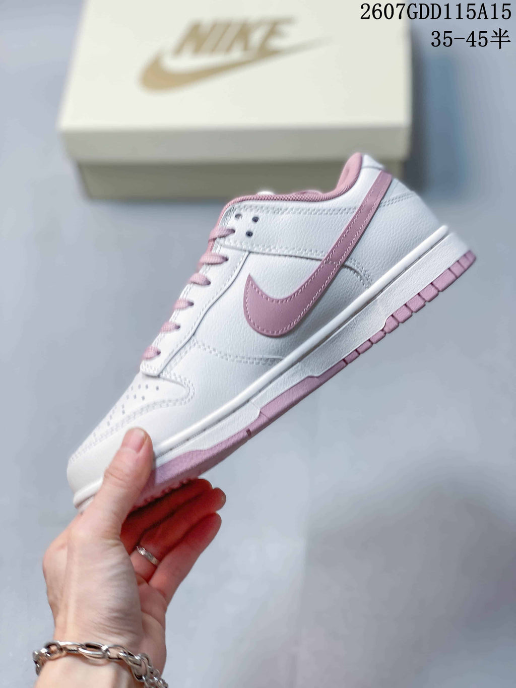 Nike Dunk Low Retro White Pink Custom Sneakers 2607GDD115A15