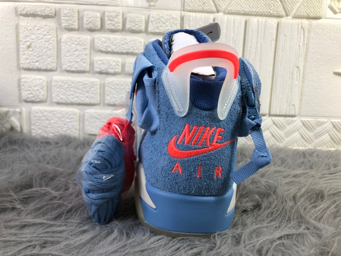 Jordan 6 Travis Scott Blue High-Top Sneakers