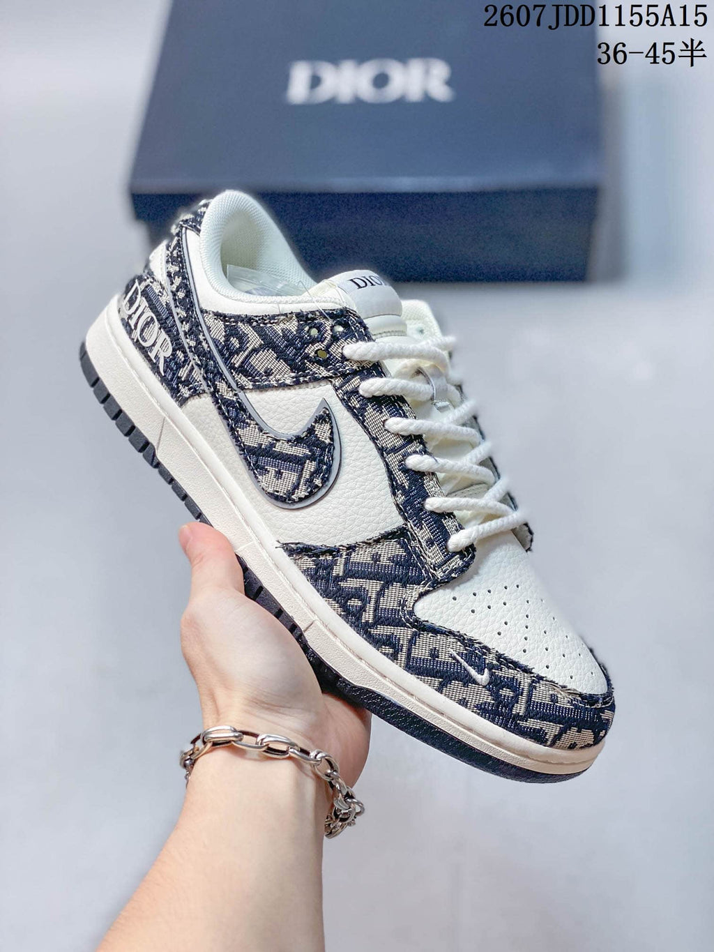 Nike SB Dunk Low Sneakers in White, Gray and Navy Styles