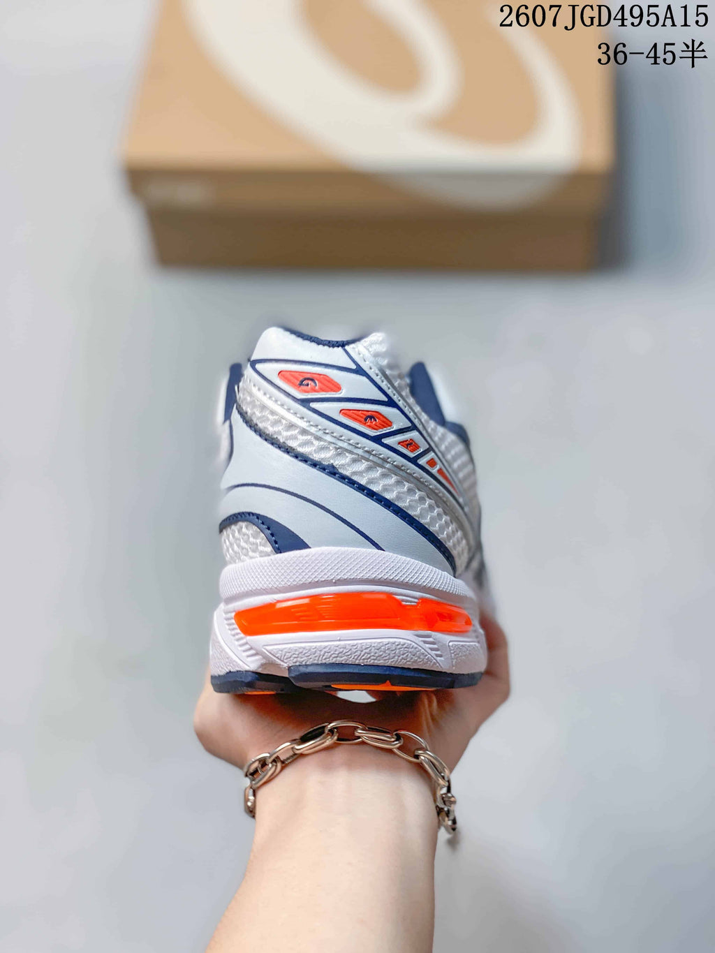 ASICS GEL-1130 White Navy Orange Sneakers 2607JGD495A15