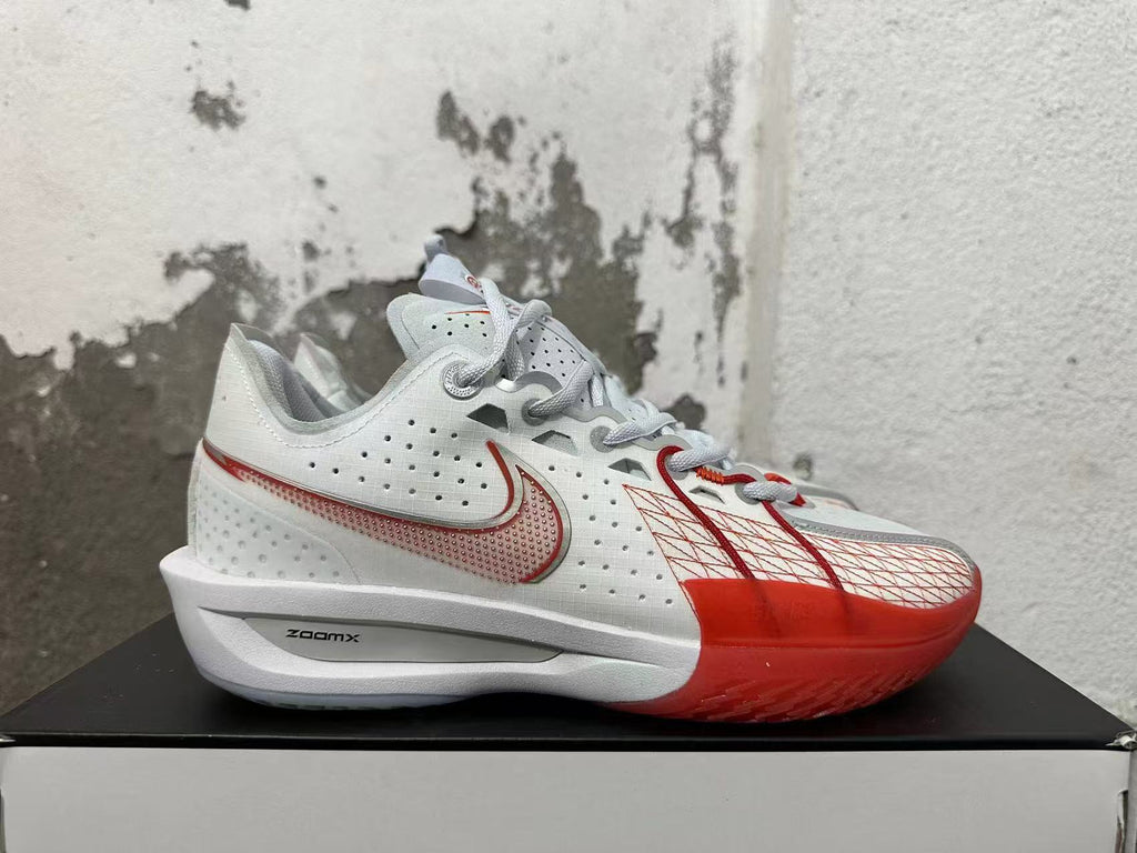 Nike White and Red Basketball Sneakers