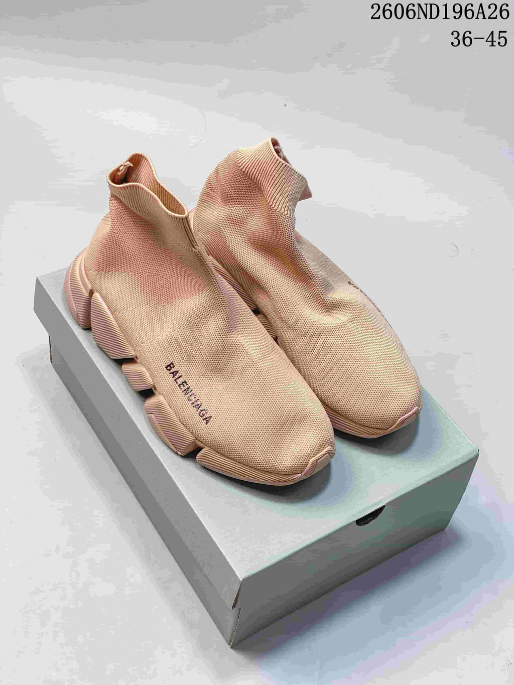 Balenciaga Knit Sock Sneakers Beige 2606ND196A26