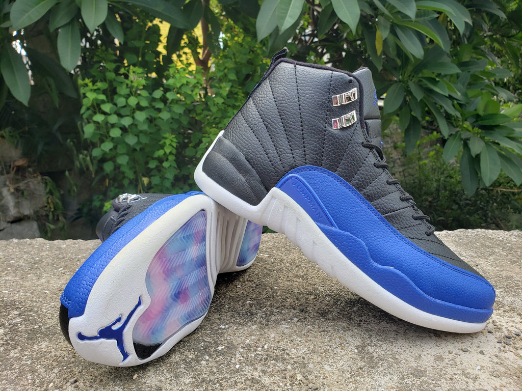 Air Jordan 12 Black and Blue High-Top Sneakers