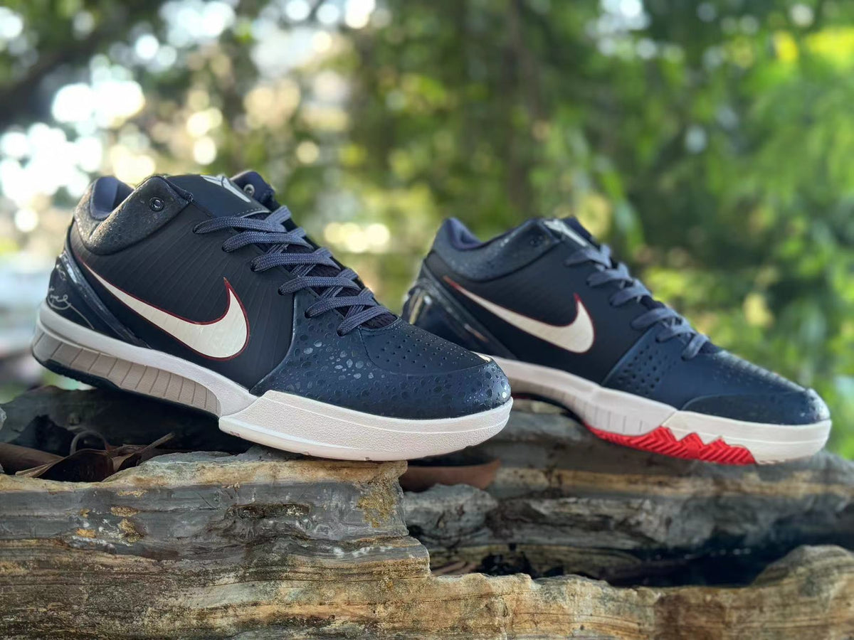 Nike Kobe 4 Basketball Shoes, Navy White Red Paris Colorway