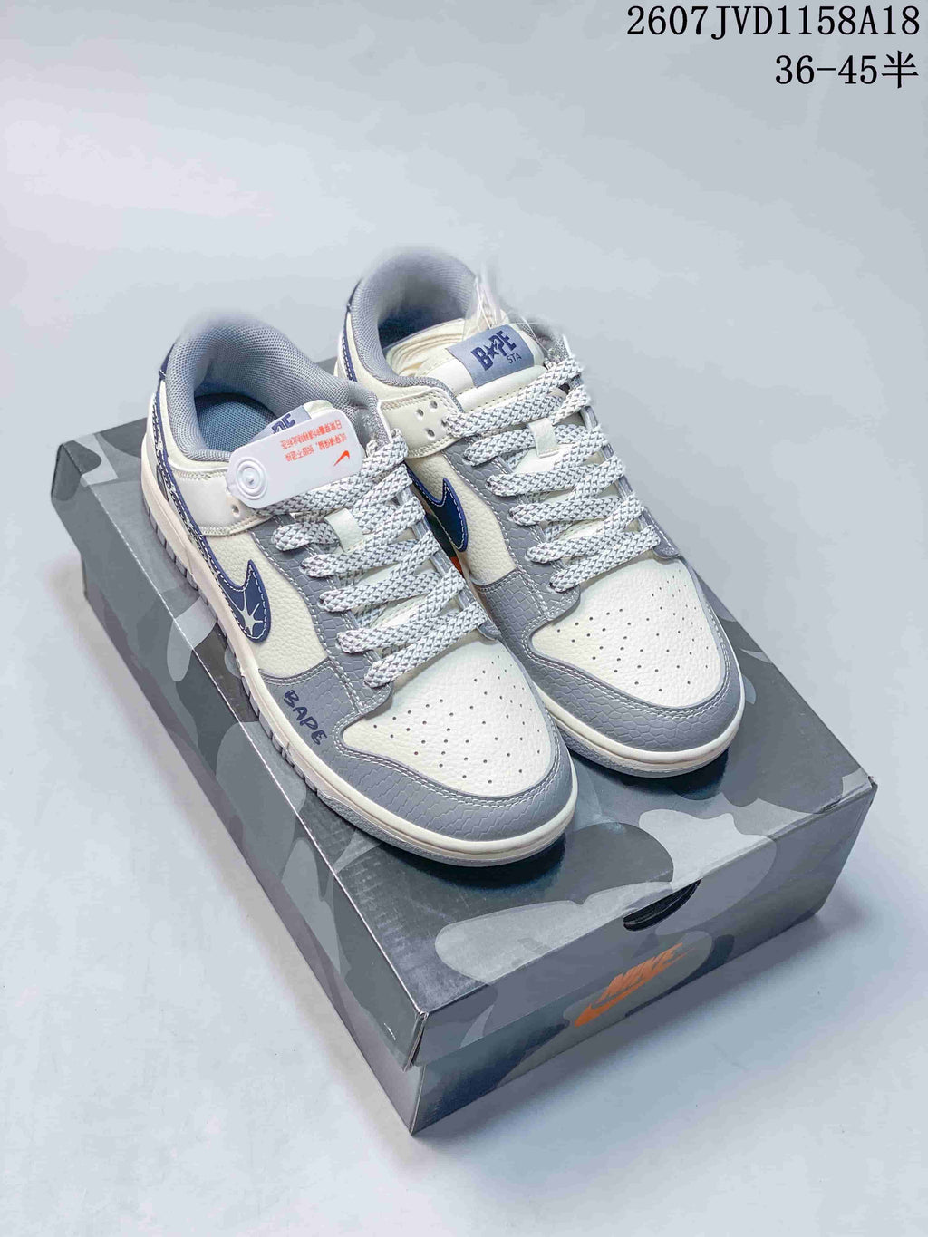 Nike SB Dunk Low Gray Multi-Color Custom Style 2607JVD1158A18