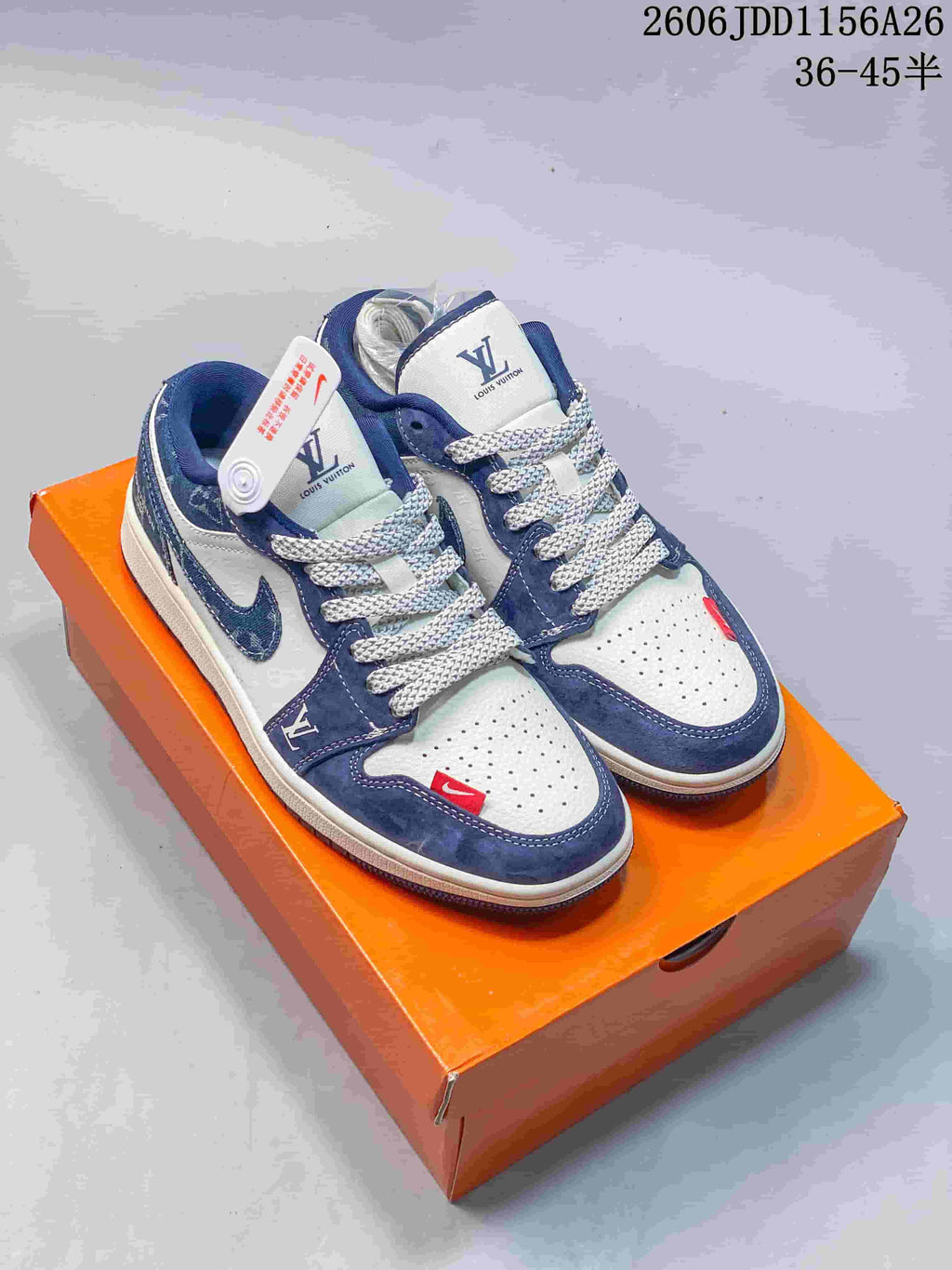 Jordan Air Jordan 1 Low White and Blue Sneakers
