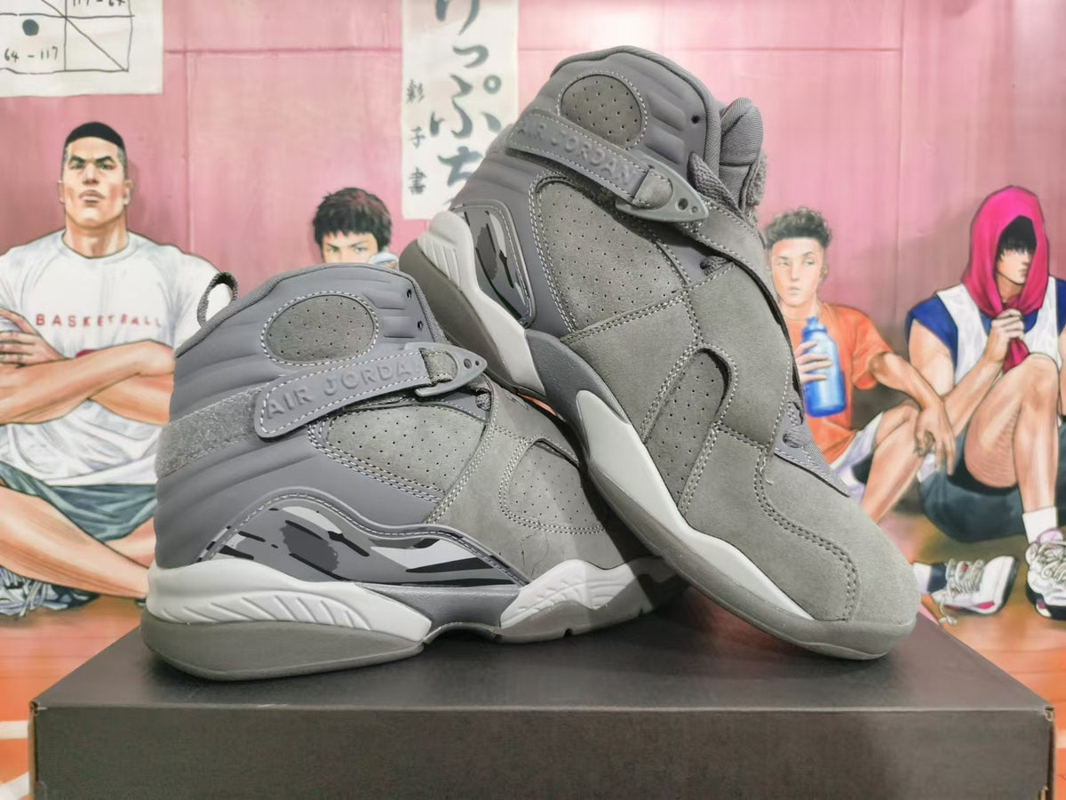 Jordan Air Jordan 8 High-Top Sneakers in Grey