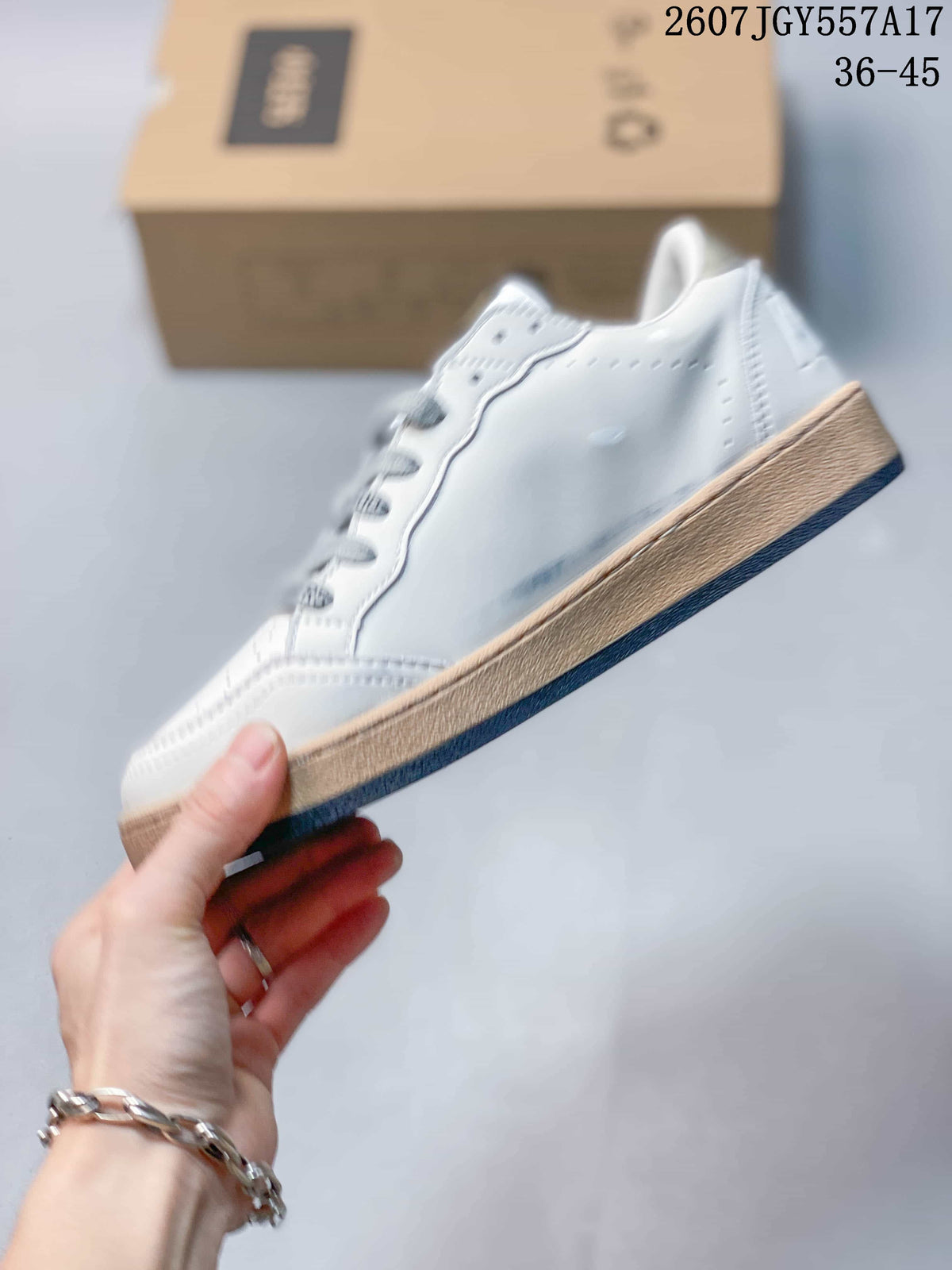 Golden Goose Ball Star White Leather Sneakers with Gold Star