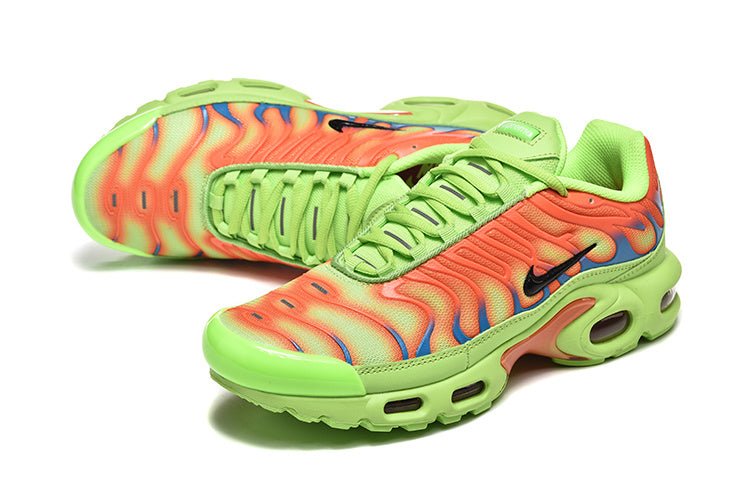Nike Air Max Plus Sneakers in Volt Green and Orange