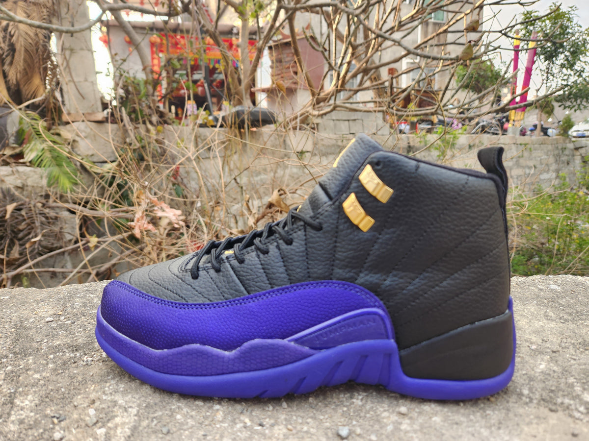 Jordan Air Jordan 12 Black and Purple High-Top Sneakers
