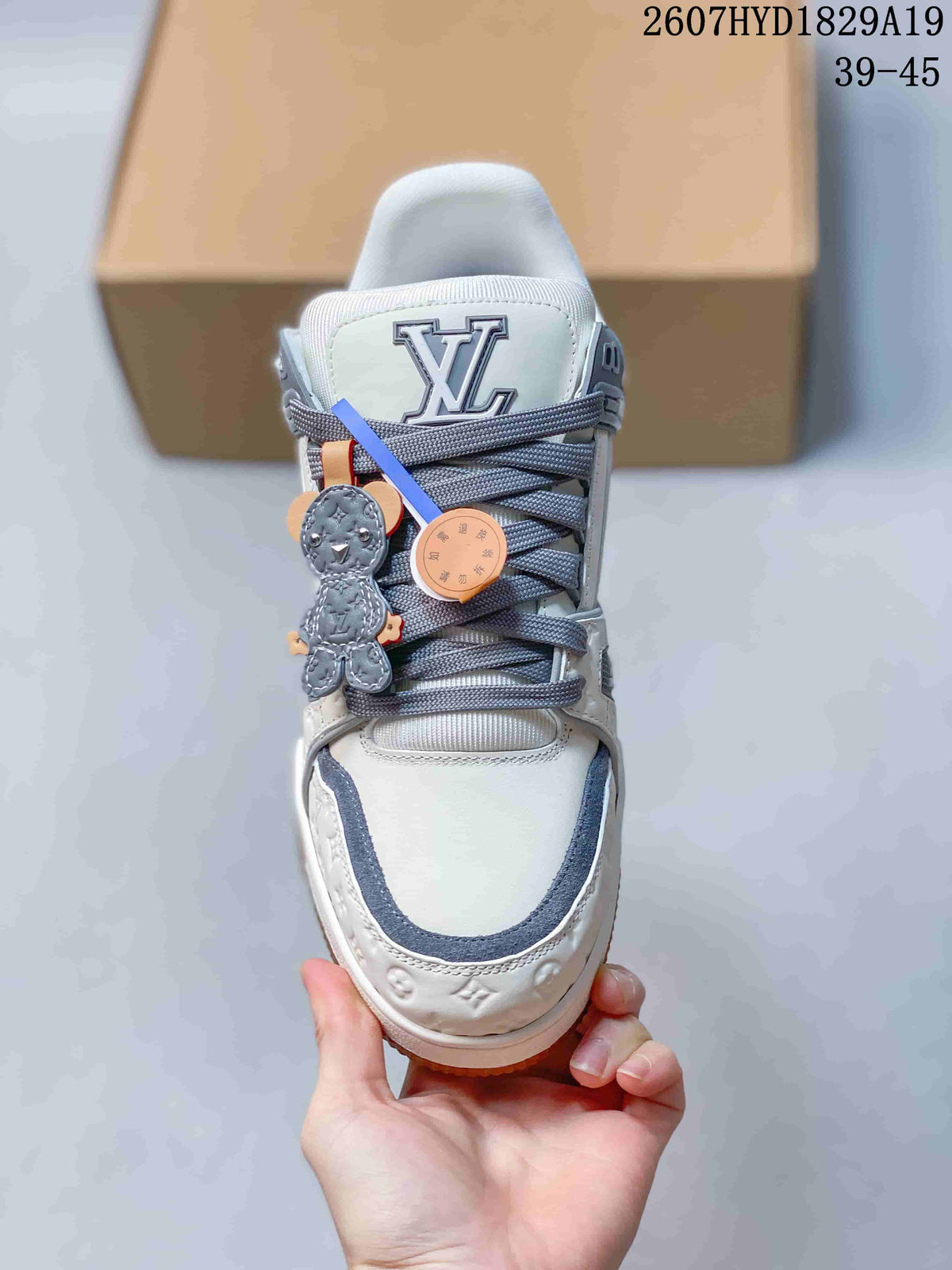 Louis Vuitton Trainer Maxi Low-Top Sneakers White Gray