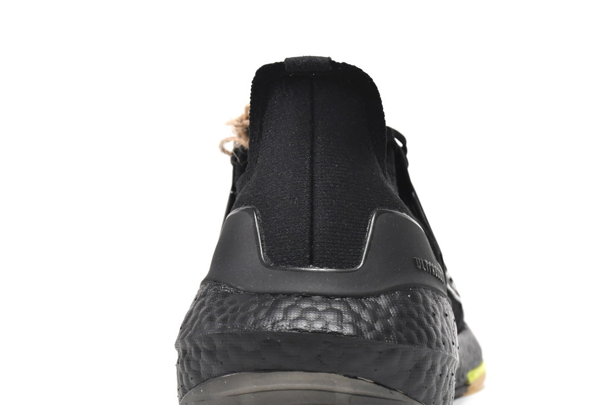 adidas UltraBoost 22 Running Shoes, Black/Solar Yellow GX5915