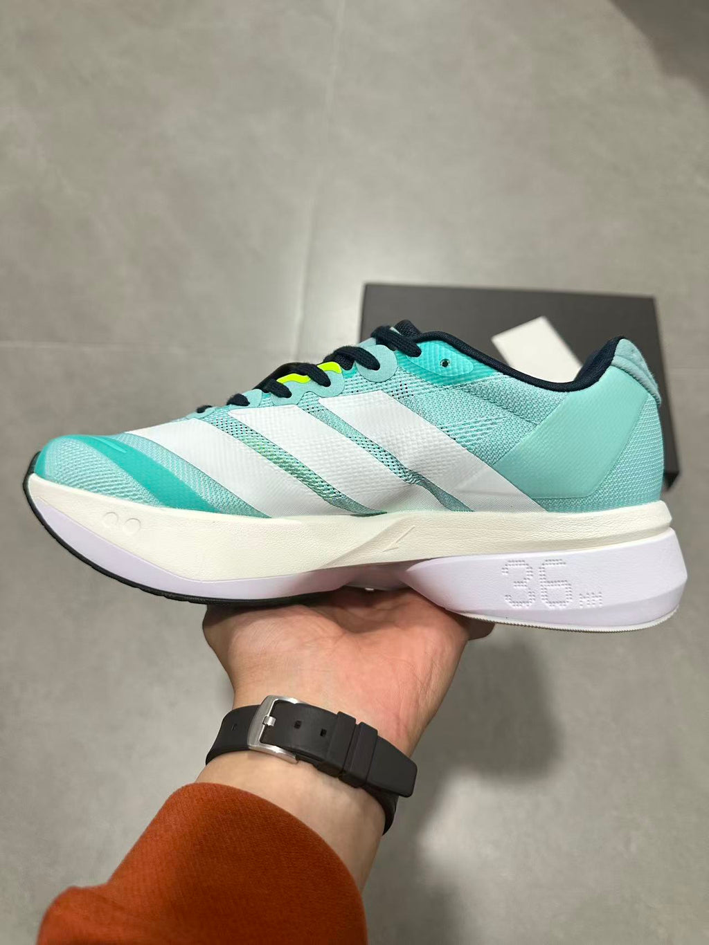 adidas Adizero Lightstrike Pro Running Shoes, Mint and Black