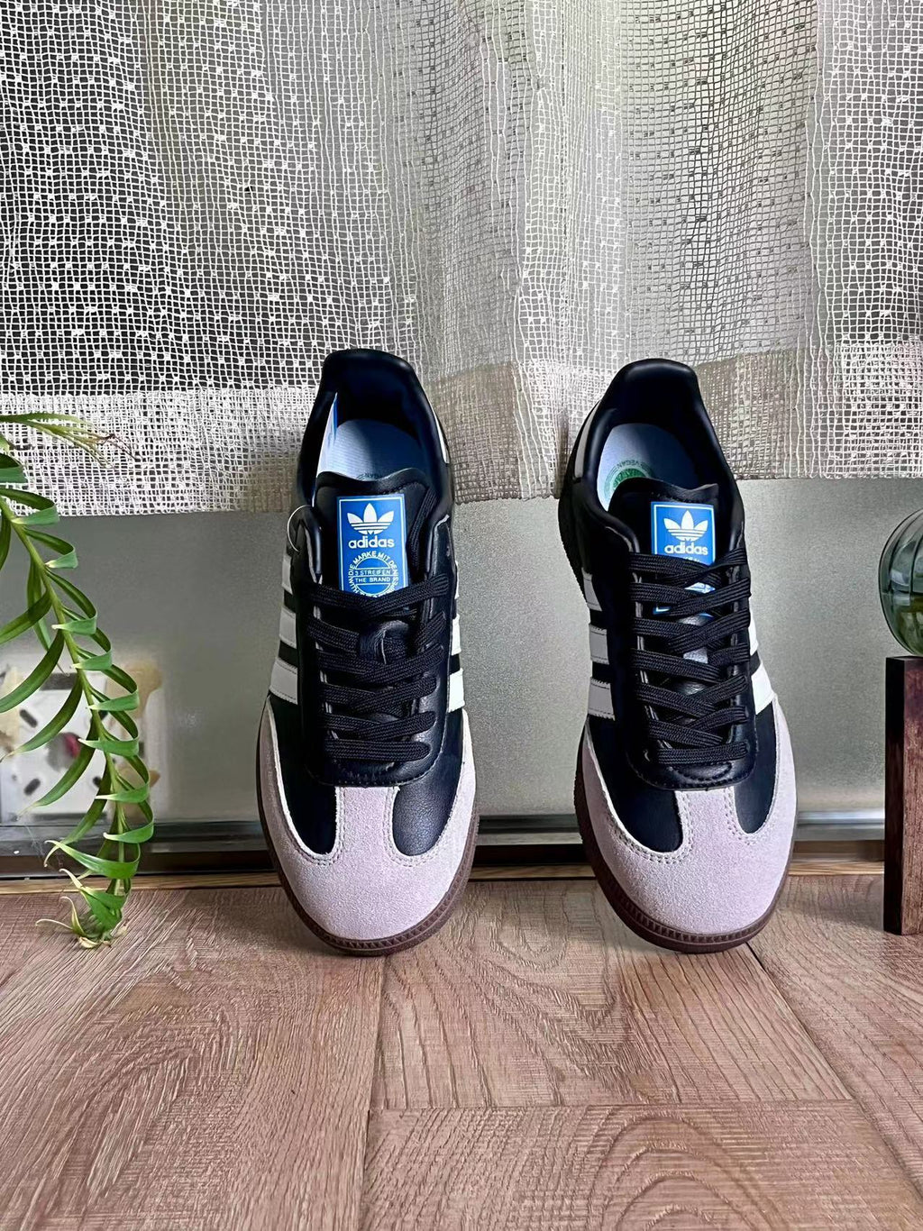 Adidas Samba Sneakers in Black, White and Gum