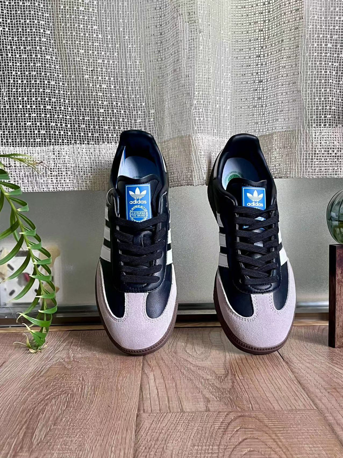 Adidas Samba Sneakers in Black, White and Gum