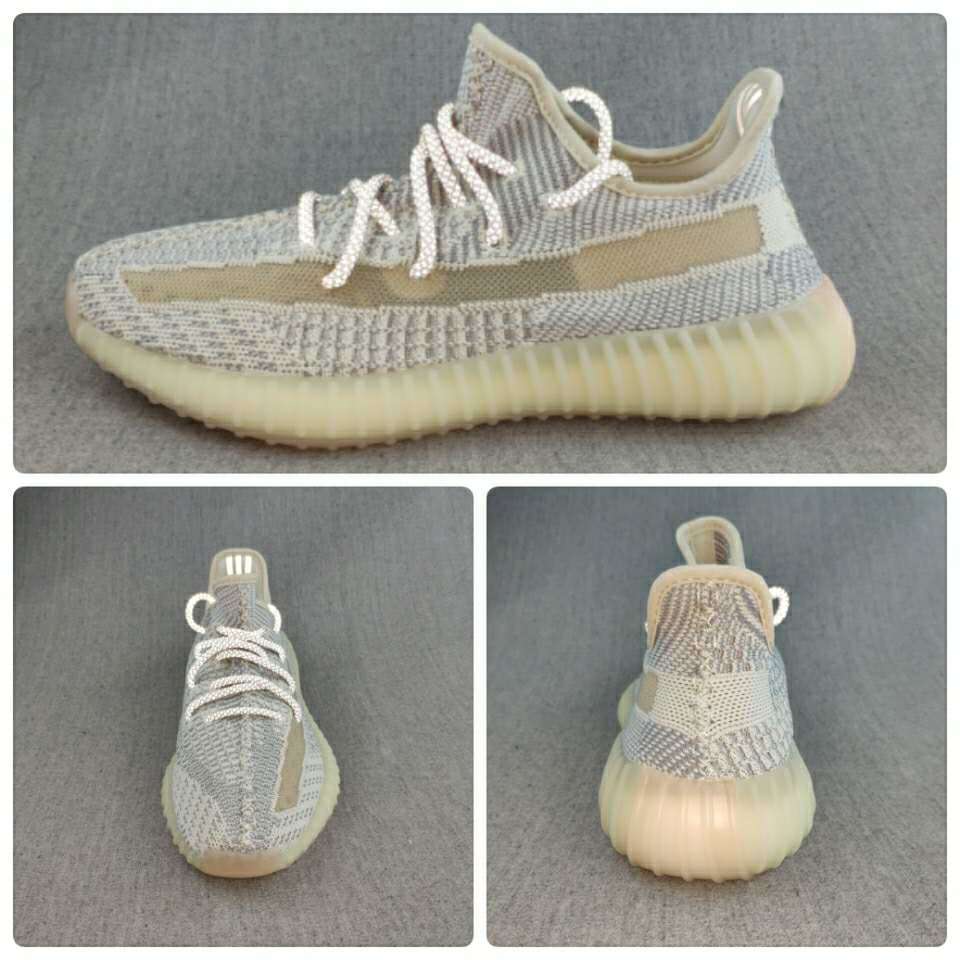 adidas Yeezy Boost 350 V2 Knit Sneakers, Gray and Cream
