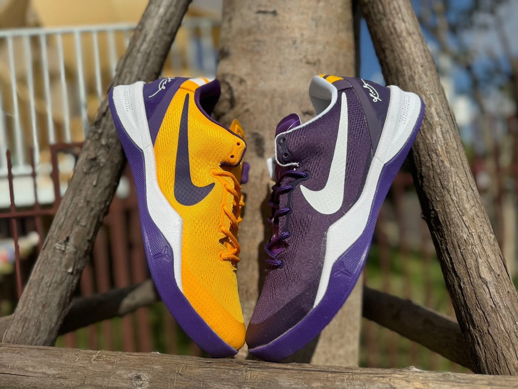 Nike Kobe 8 LSU Away Basketball Shoes, Purple and Gold