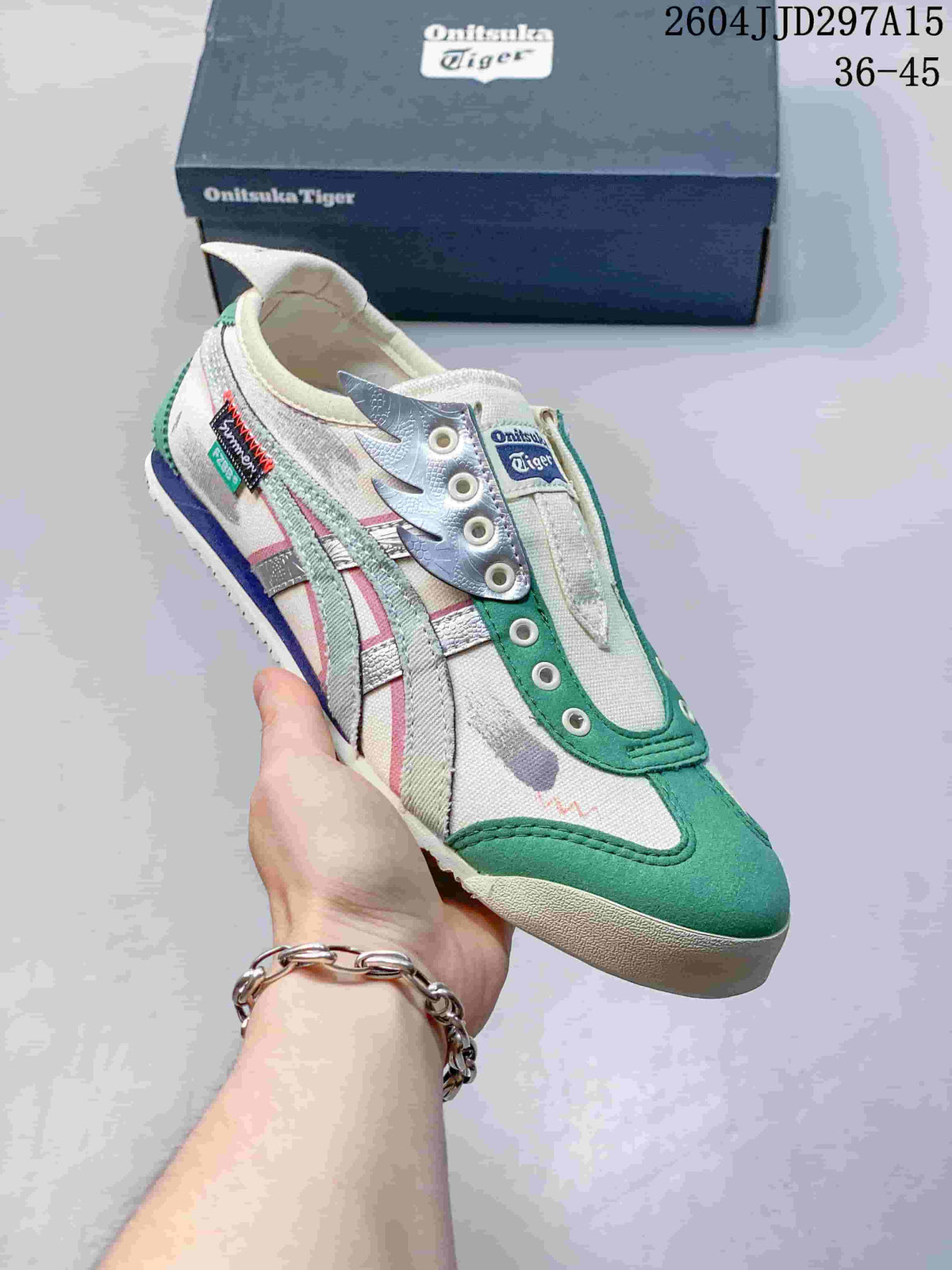 Onitsuka Tiger Mexico 66 Slip-On Sneakers Green Cream JJD297A15
