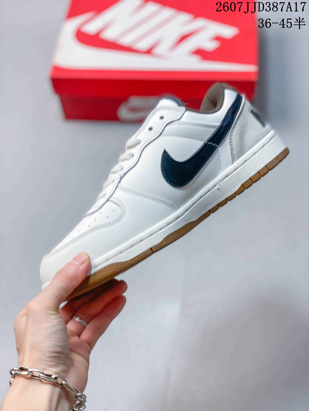 Nike Big Nike Low Lux White Navy Gum Sneakers JD387A17