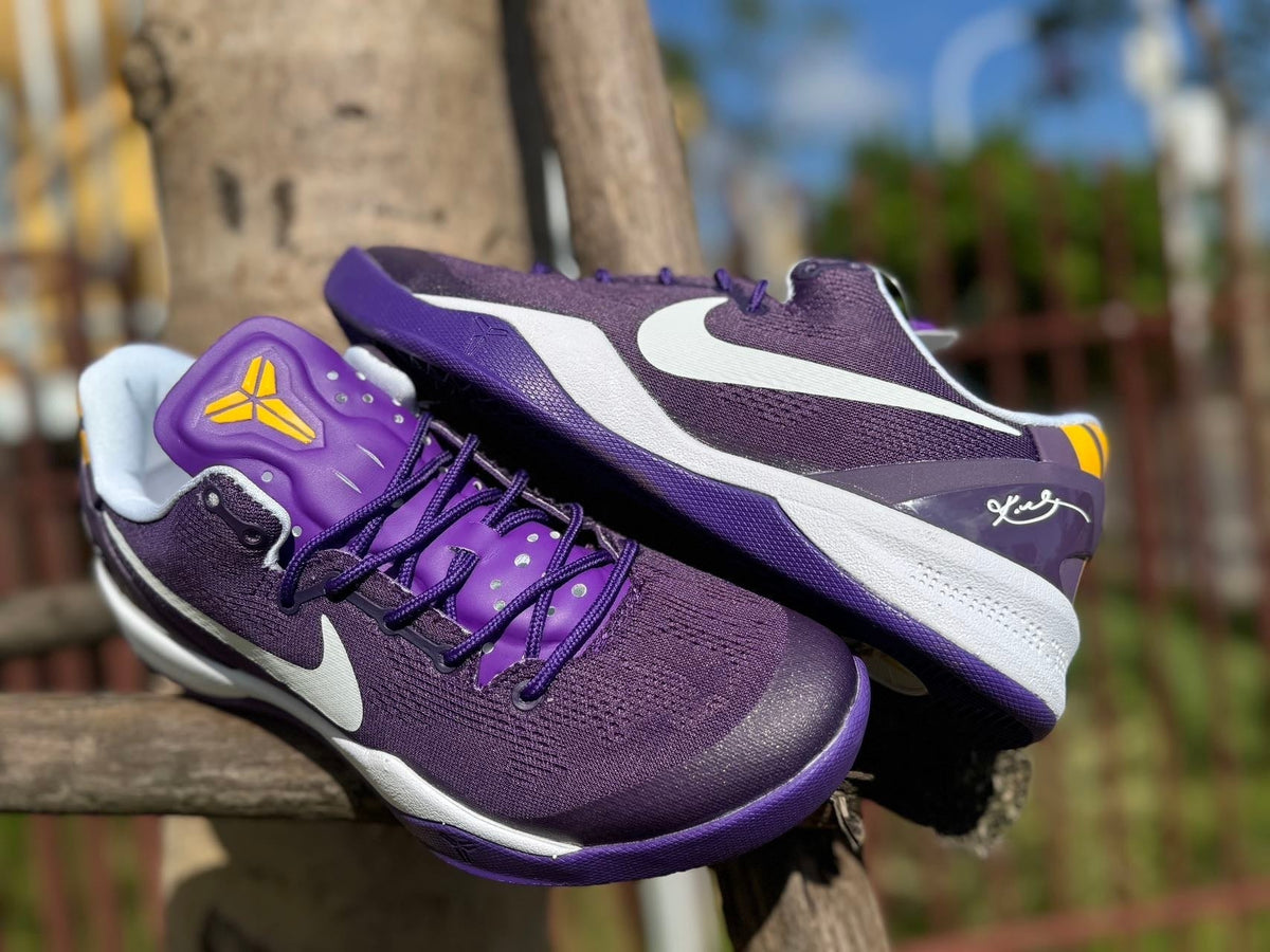 Nike Kobe 8 LSU Away Basketball Shoes, Purple and Gold