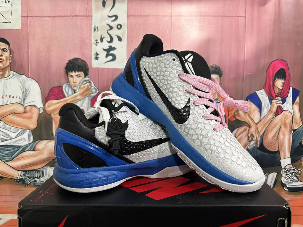 Nike Black White Blue Basketball Sneakers