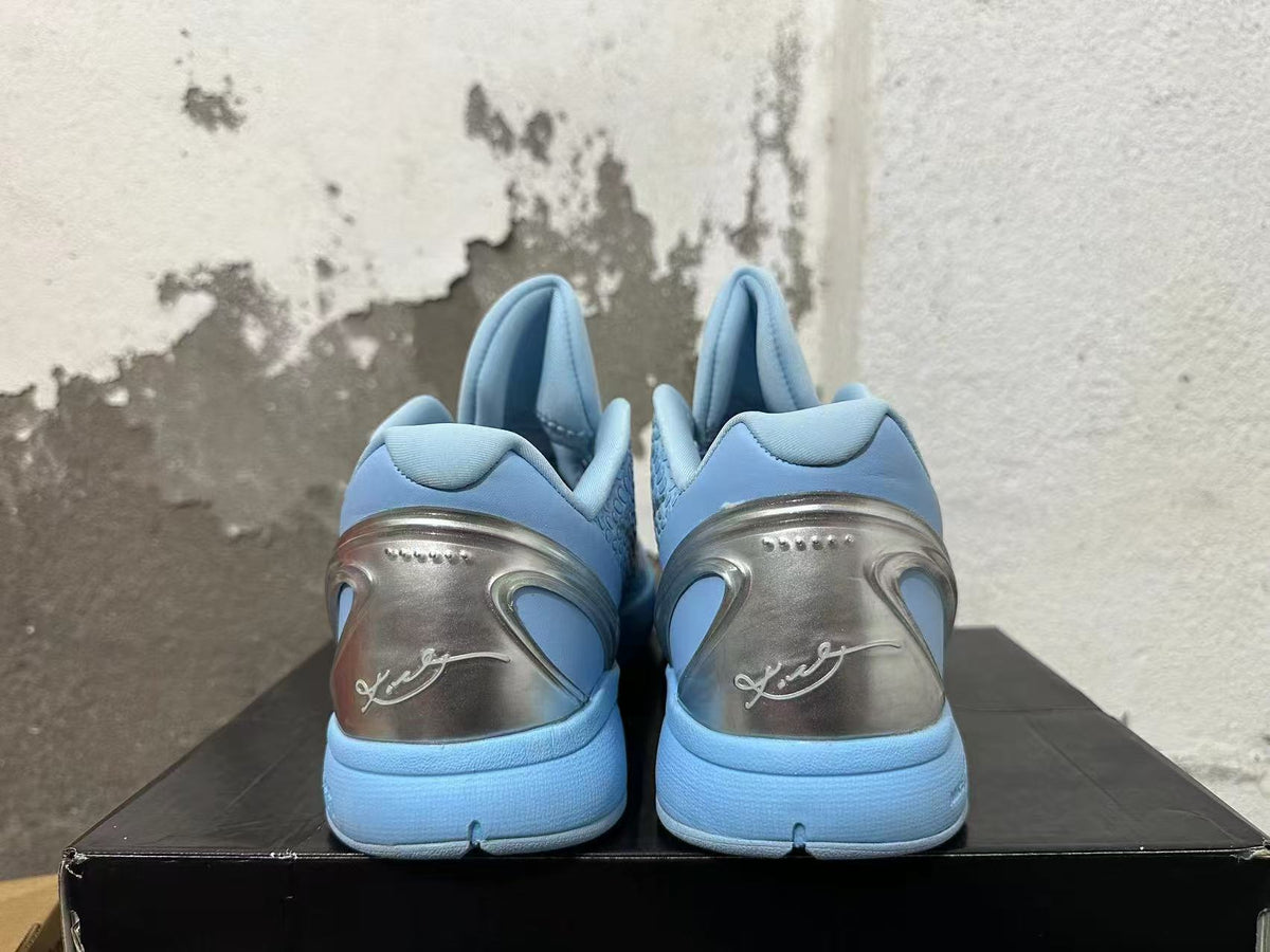 Nike Kobe 6 Protro Basketball Shoes, Light Blue and Silver