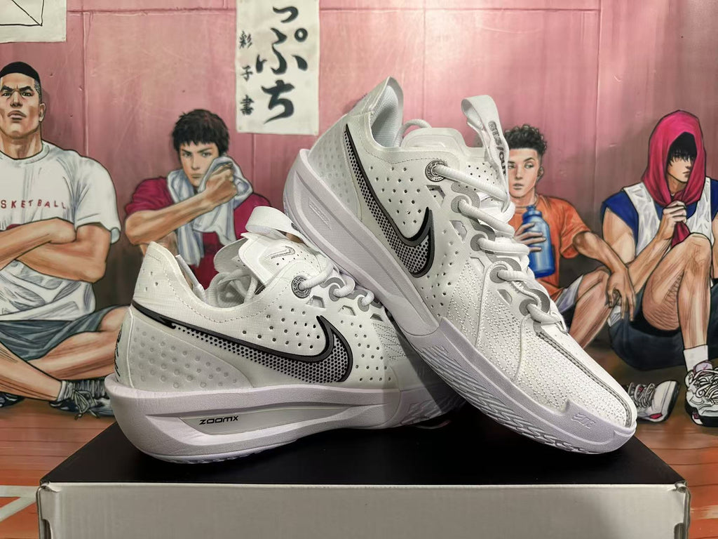 Nike GT Cut 3 Basketball Shoes in White and Silver
