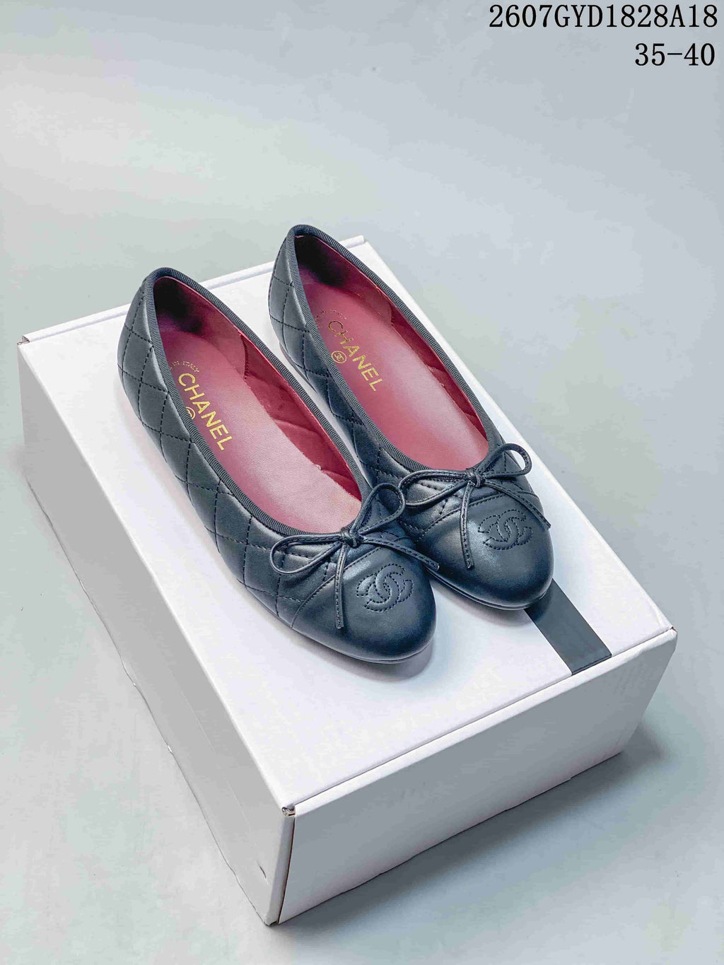 Chanel 26P Washed Denim Ballet Flats Black and Blue