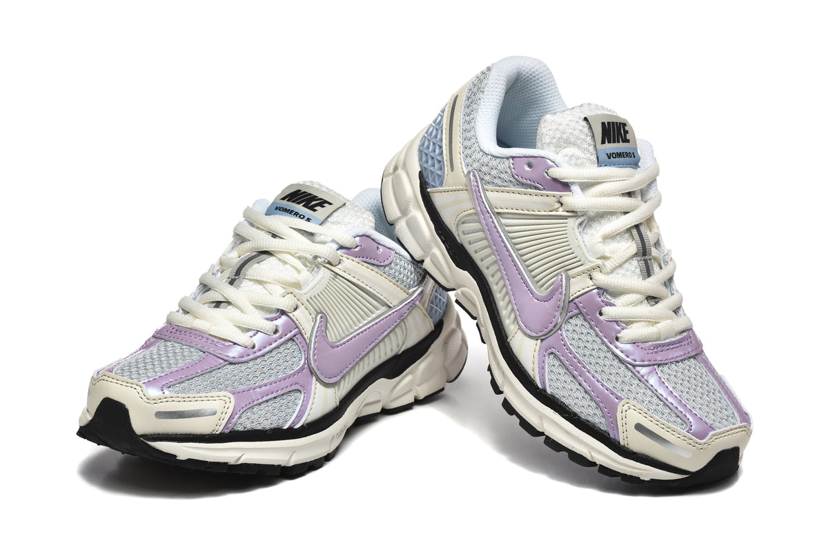 Nike Vomero 5 Sneakers in Cream, Silver and Lavender
